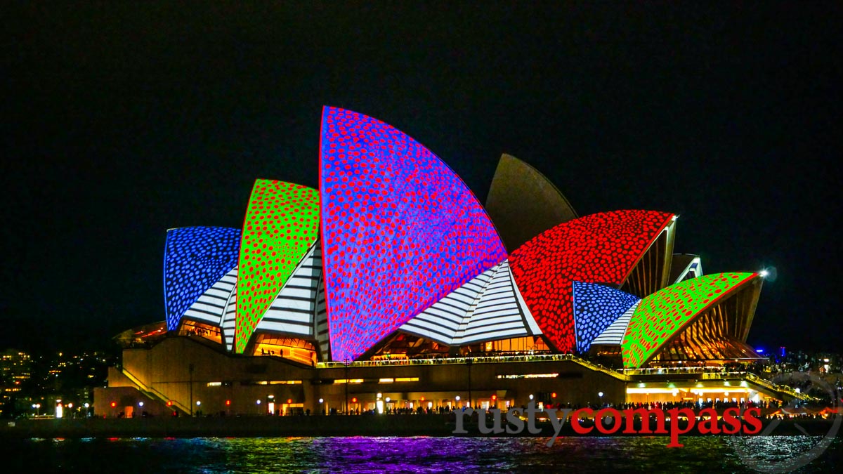 Sydney Opera House sails light up for the annual Vivid Festival
